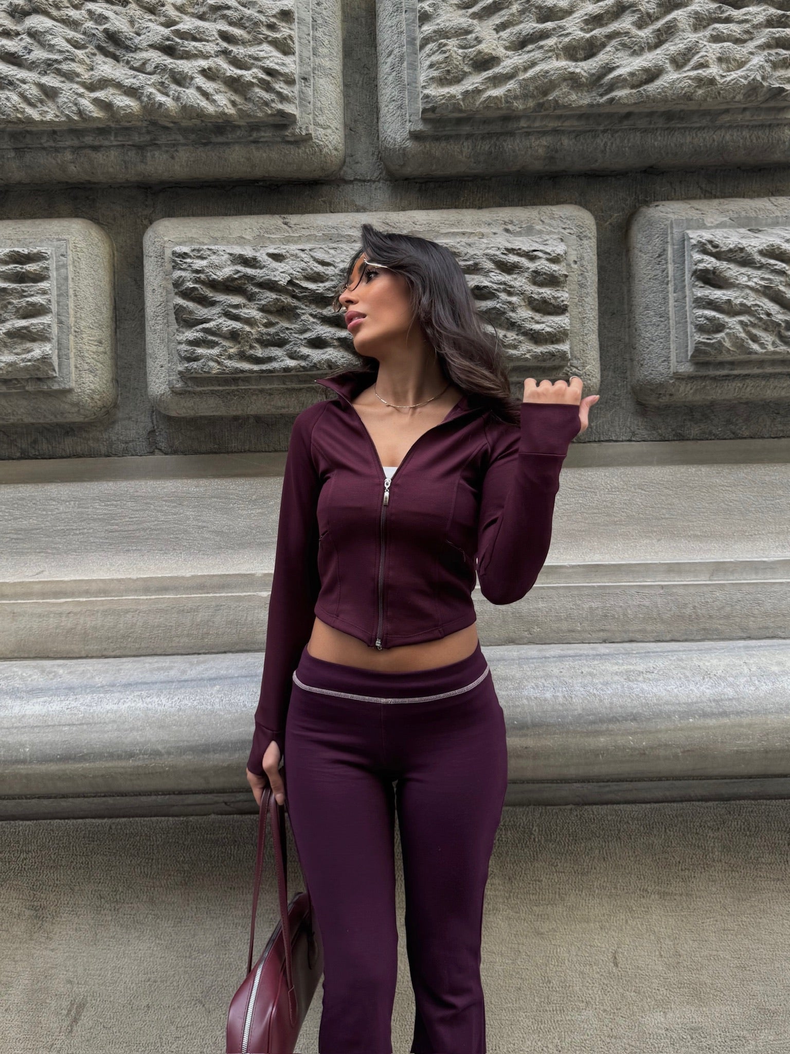 Parmak Detaylı Fermuarlı Spor Hırka