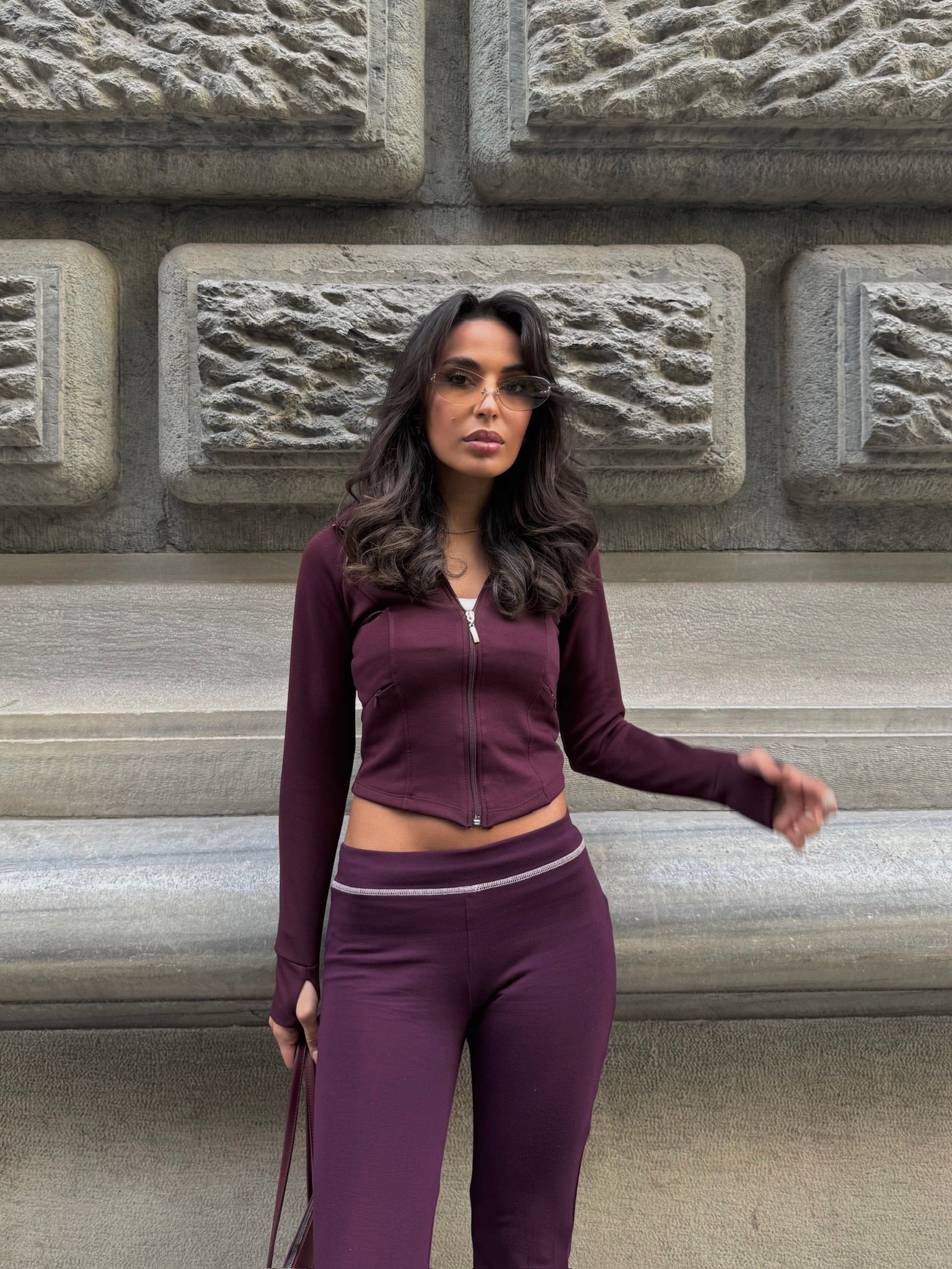 Parmak Detaylı Fermuarlı Spor Hırka