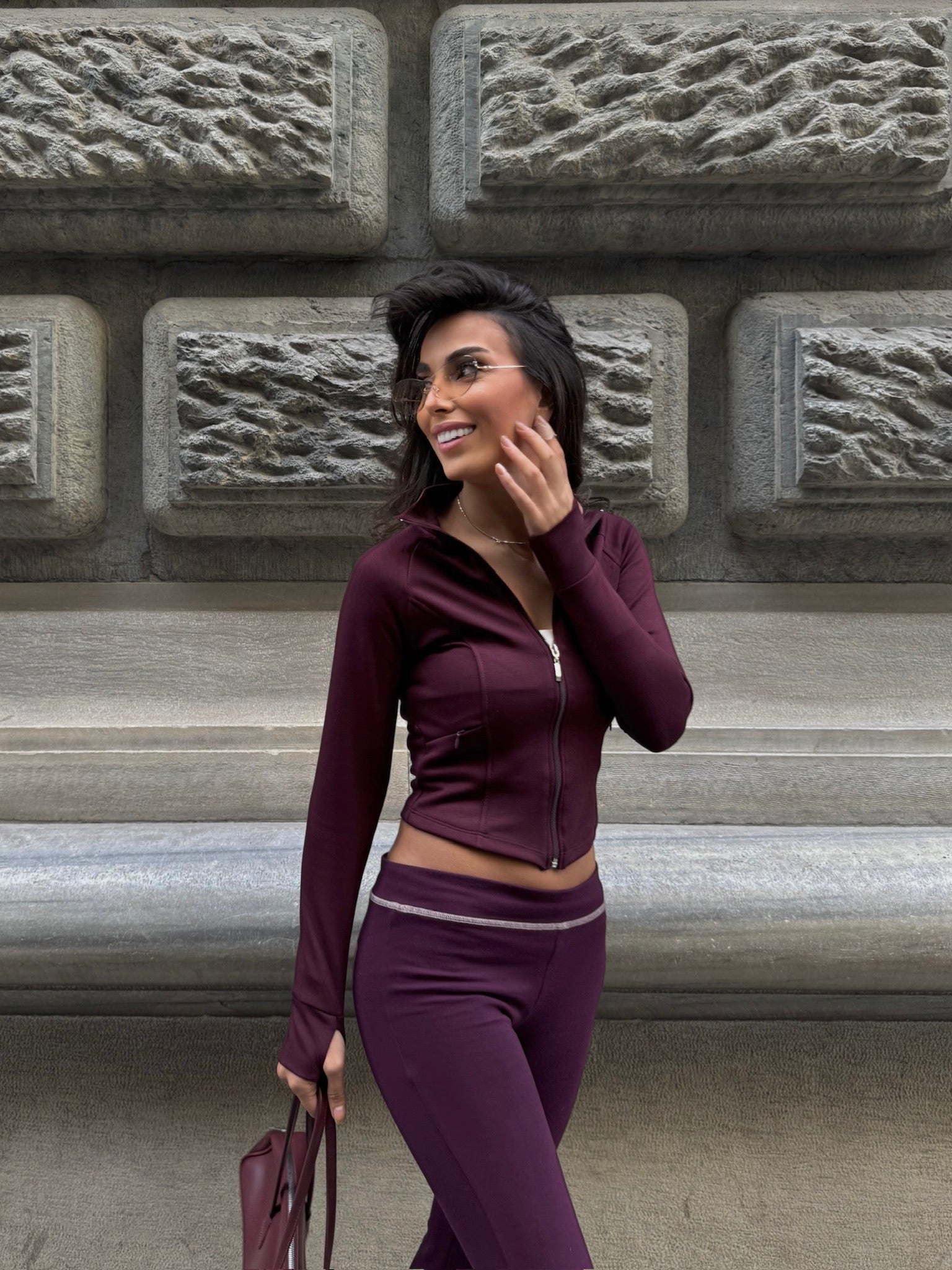 Parmak Detaylı Fermuarlı Spor Hırka